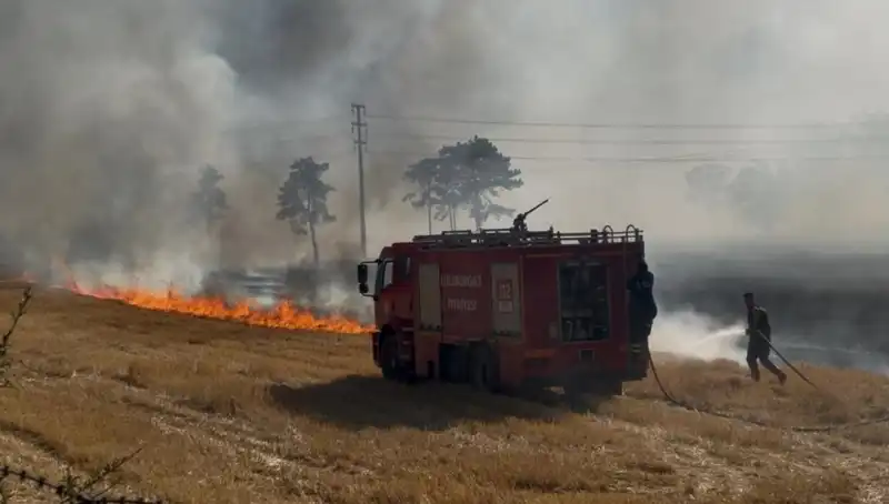 Kırklareli’de Anız Yangını Korku Dolu Anlar Yaşattı: Yangın Kontrol Altına Alındı